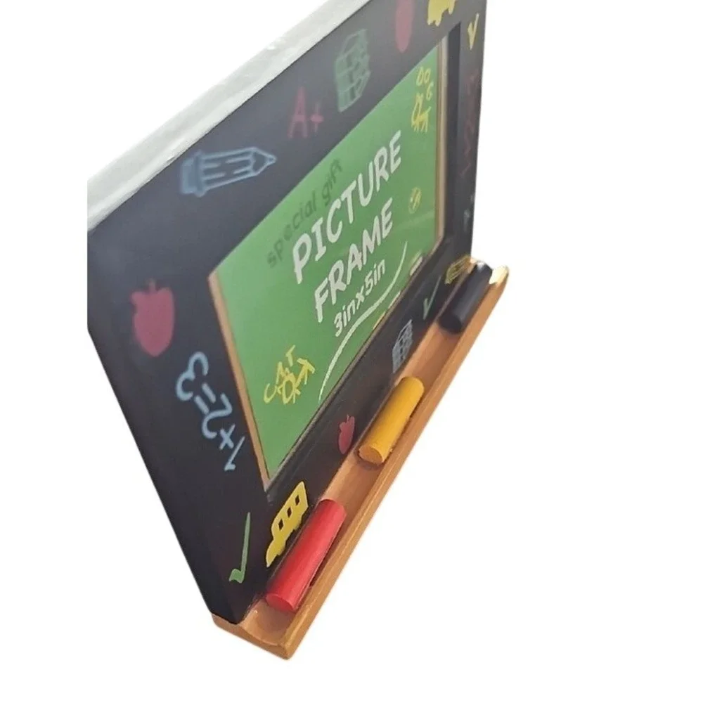 Vintage Chalkboard School Picture Frame Teacher Gift Classroom Decor Black Retro